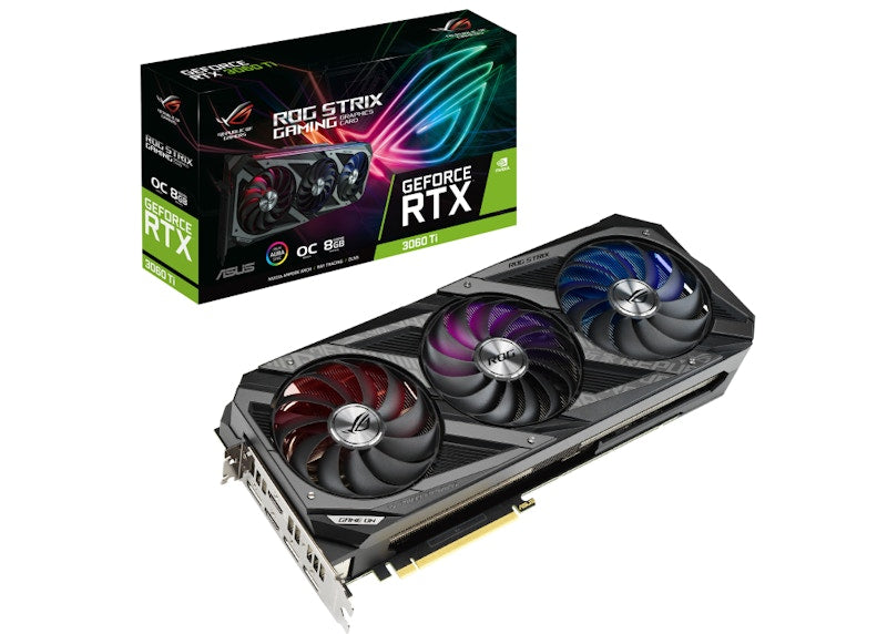 NVIDIA ASUS ROG Strix GeForce RTX 3060 Ti OC 8G Graphics Card (ROG-STRIX-RTX3060TI-O8G-GAMING)