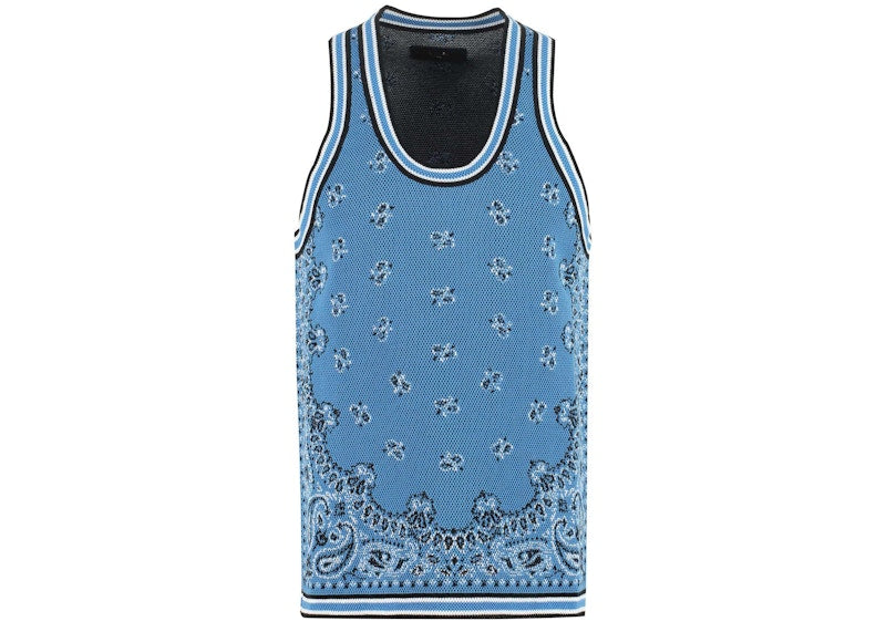 AMIRI Bandana Basketball Tank Top Carolina Blue