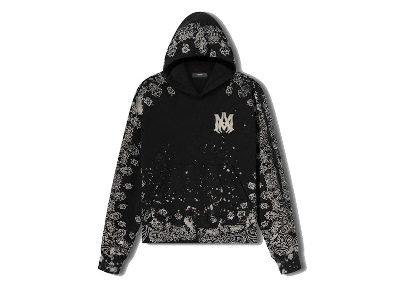 AMIRI Bandana Bleach All Over Hoodie Black