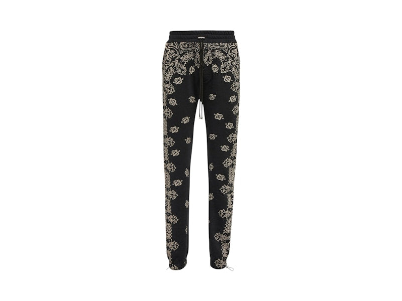 AMIRI Bandana Bleach Sweatpants Black