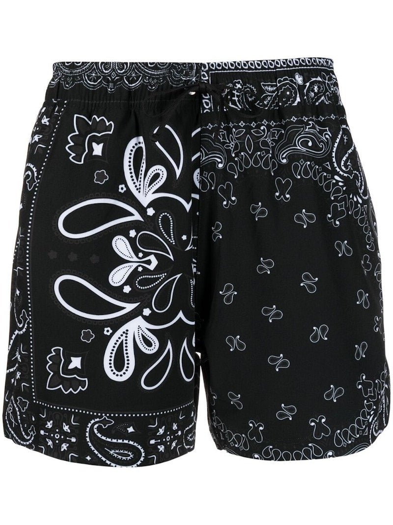 AMIRI Bandana Swim Shorts Black
