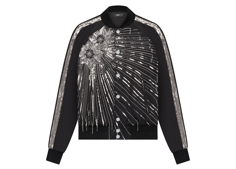 AMIRI Beaded Star Bomber Jacket Black