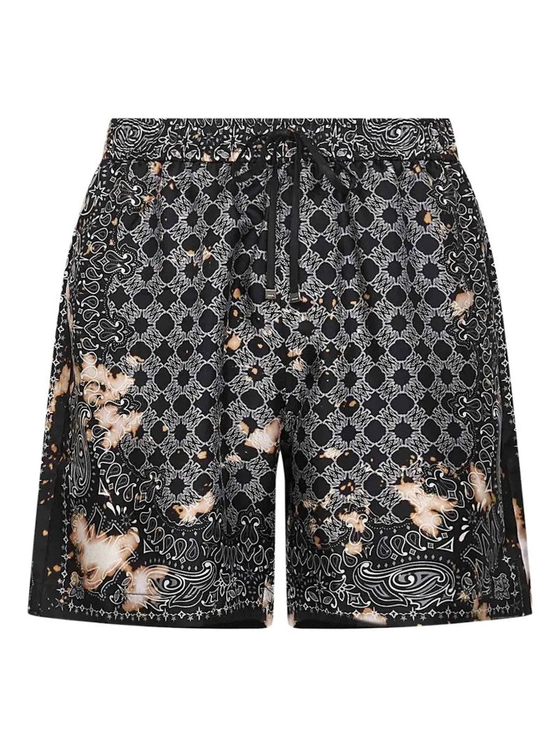 AMIRI Bleach Bandana Shorts Black Multi