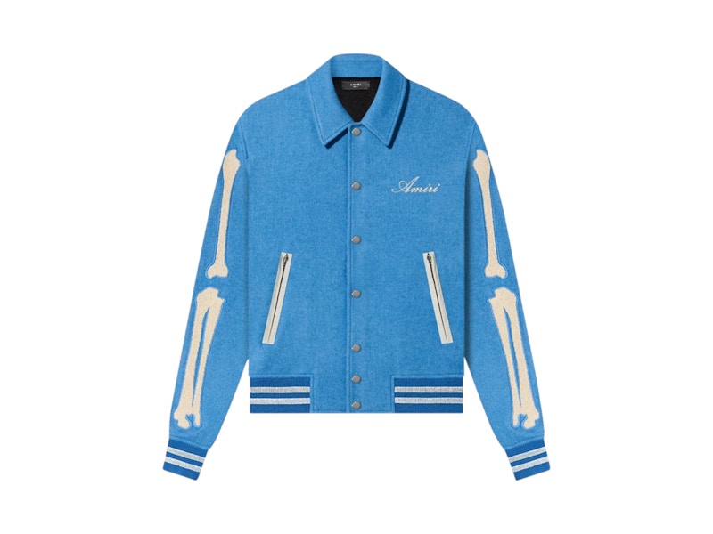 AMIRI Bones Varsity Jacket Blue