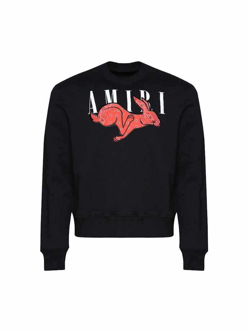 AMIRI Cny Rabbit Logo Crewneck Black
