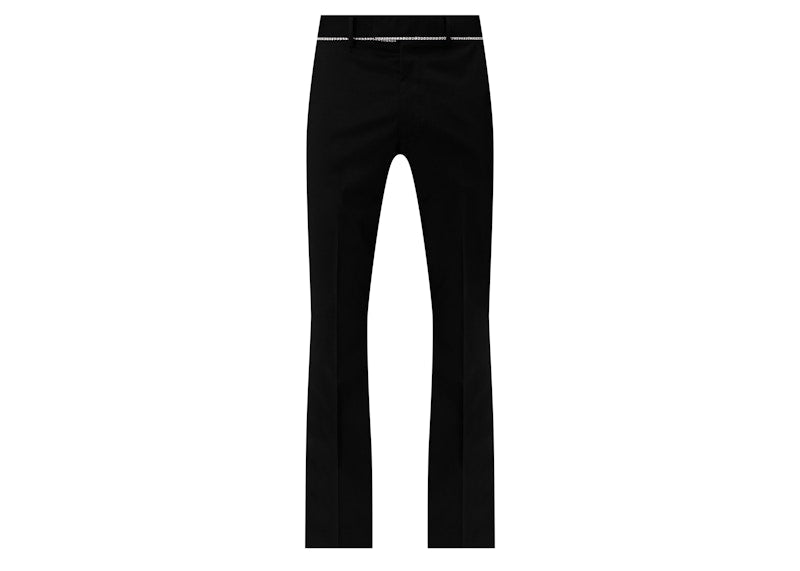 AMIRI Crystal Trim with Split Hem Tailored Flare Pants Black