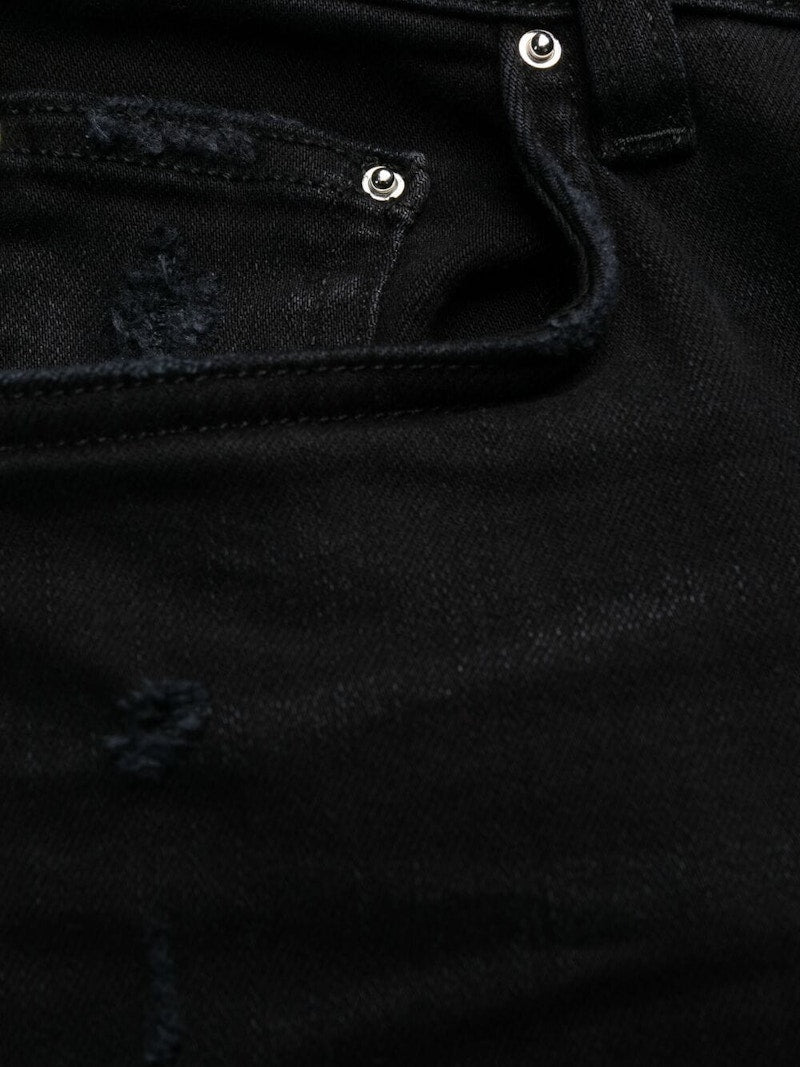 AMIRI Distressed Bandana Slim-Fit Jeans Black