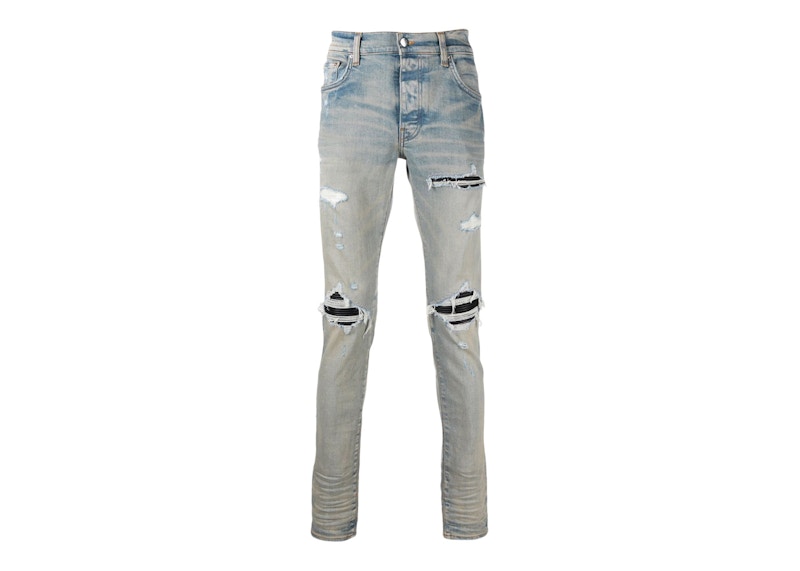 AMIRI Distressed-Finish Ripped Skinny Jeans Clay/Indigo