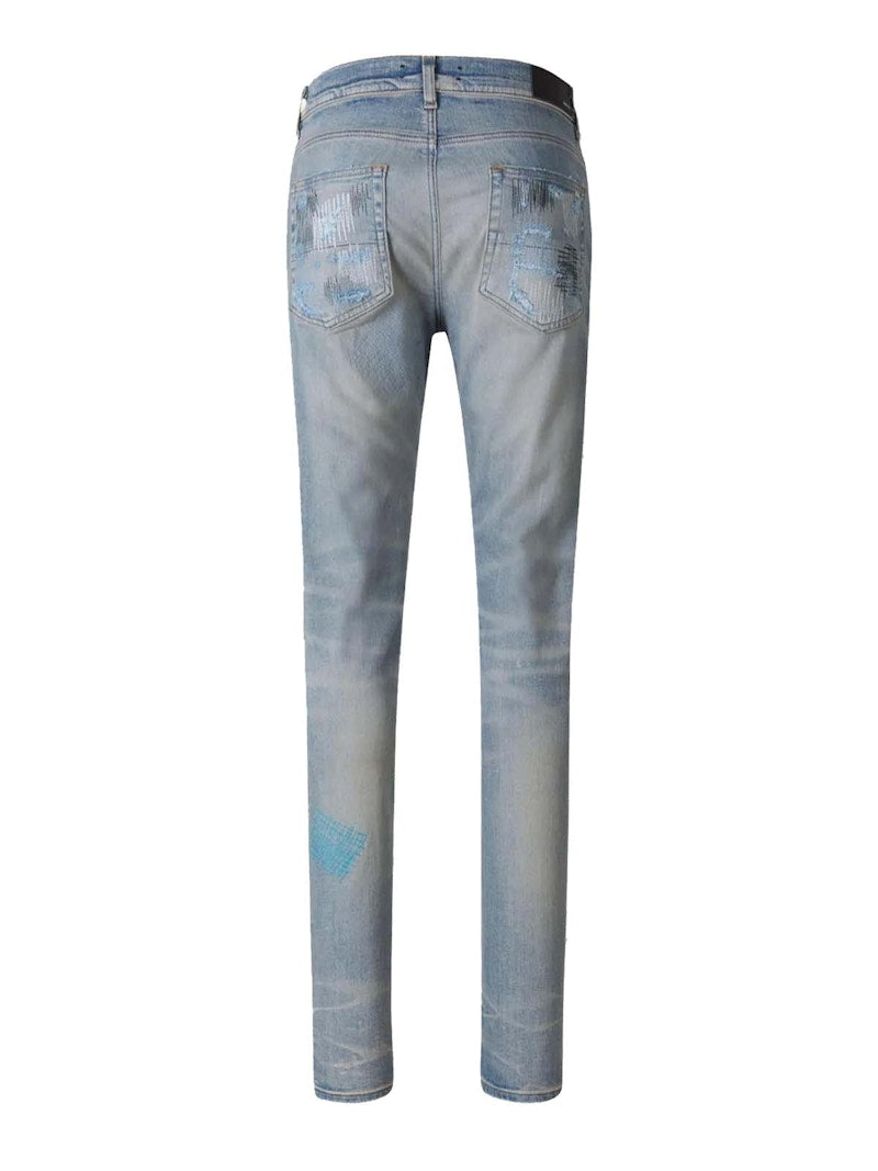 AMIRI Distressed Mid-Rise Jeans Blue