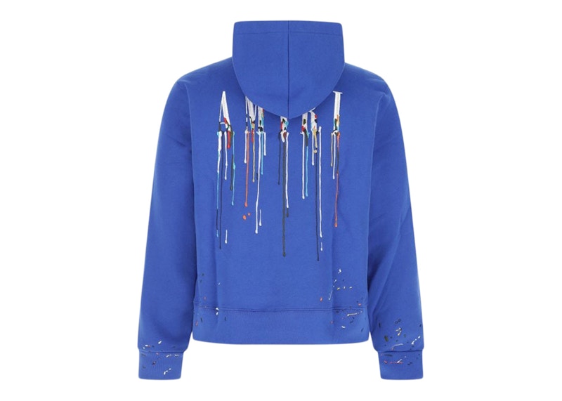 AMIRI Embroidered Paint Drip Core Logo Hoodie Blue
