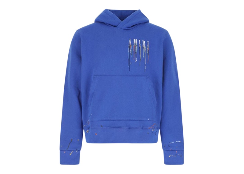 AMIRI Embroidered Paint Drip Core Logo Hoodie Blue