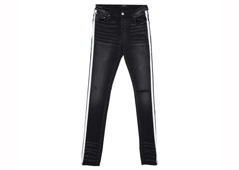 AMIRI Flocked Track Jeans Black/White