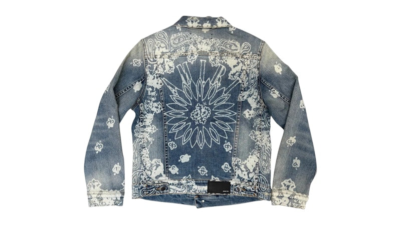 AMIRI Kids' Bleach Bandana Trucker Jacket Clay Indigo