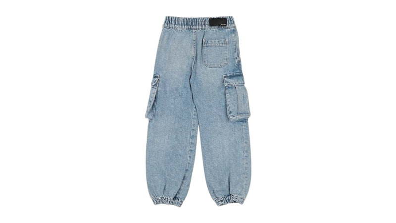 AMIRI Kids' Denim Cargo Joggers Light Denim