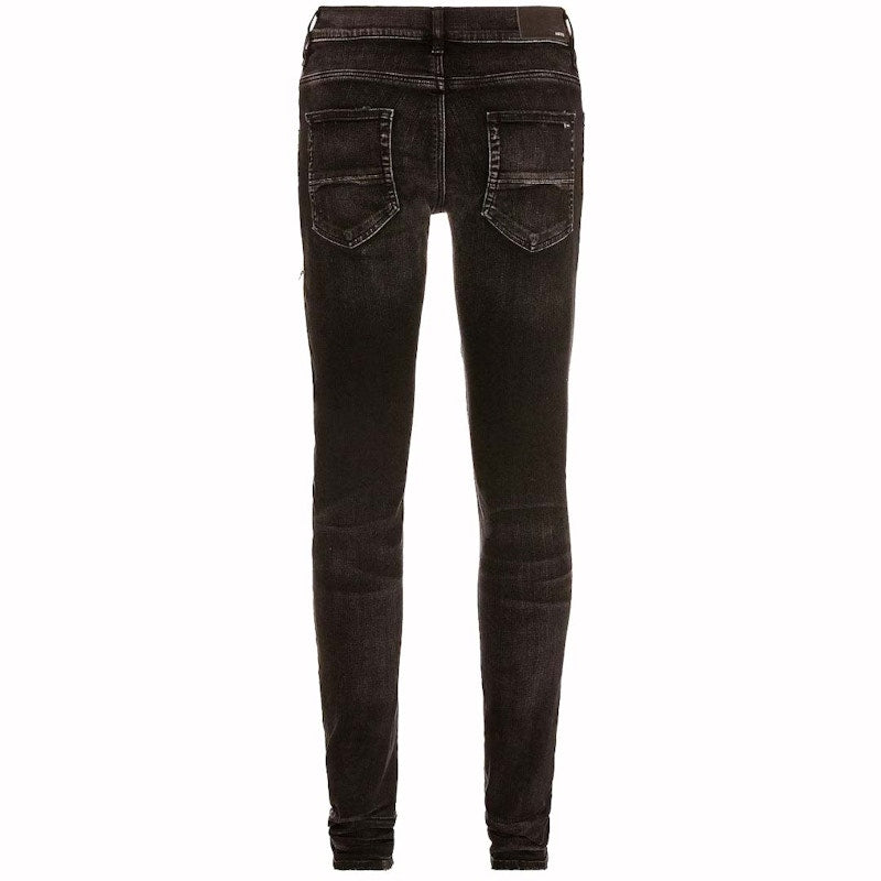 AMIRI Leather Camo MX1 Jeans Aged Black