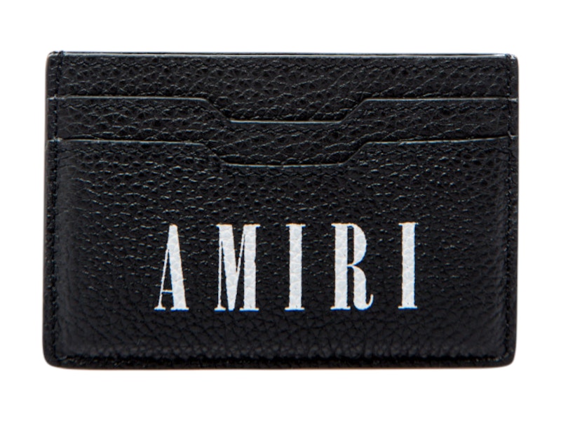 AMIRI Logo Leather Card Holder Black