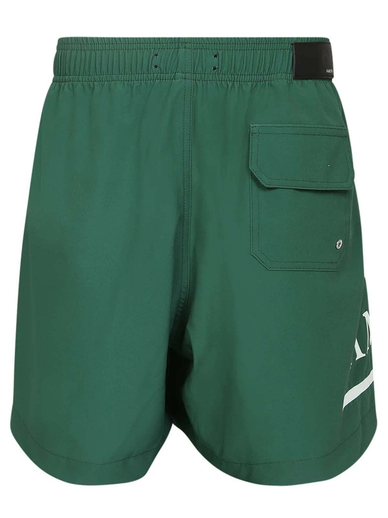 AMIRI M.A. Bar Drawstring Swim Trunks Green