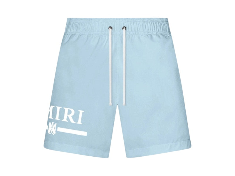 AMIRI MA Bar Logo Swimtrunk Dusty Blue