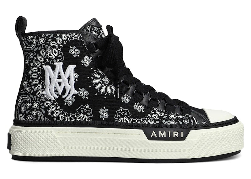 AMIRI M.A. Logo Court High Bandana Black White