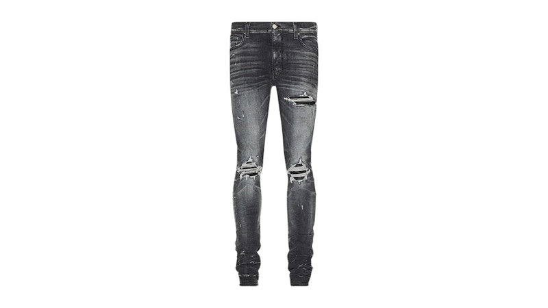 AMIRI MX1 Leather Storm Jeans Grey