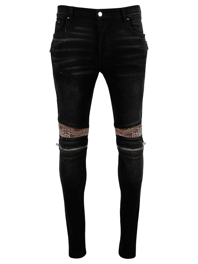 AMIRI MX2 Brown Bandana Jeans Antique Black