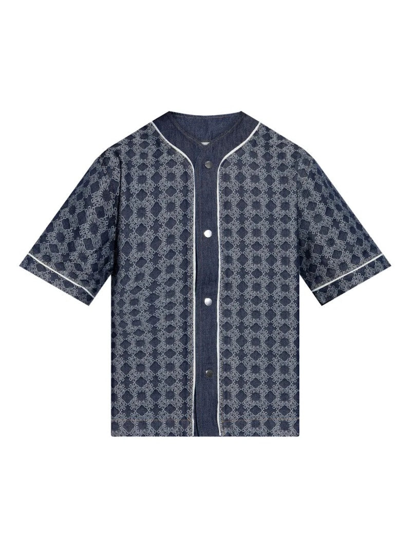 AMIRI Ma Quad Denim Baseball Shirt Raw Indigo