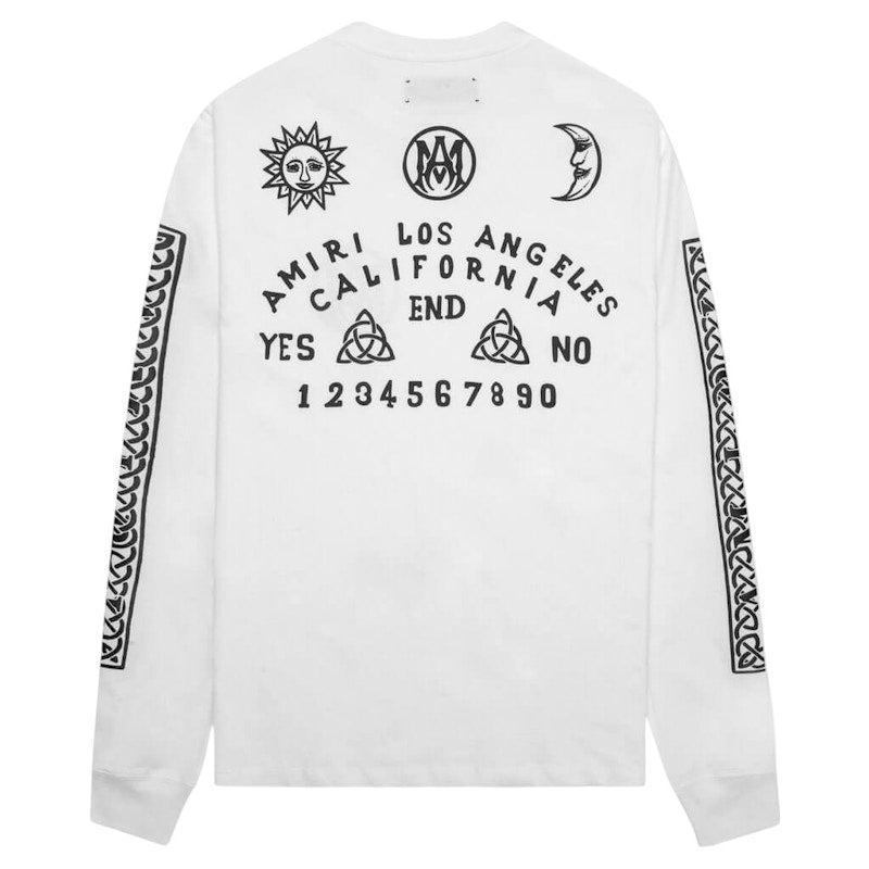 AMIRI Ouija Board Long Sleeve Tee White
