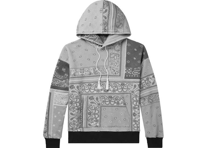 AMIRI Oversized Bandana Patchwork Hoodie Black