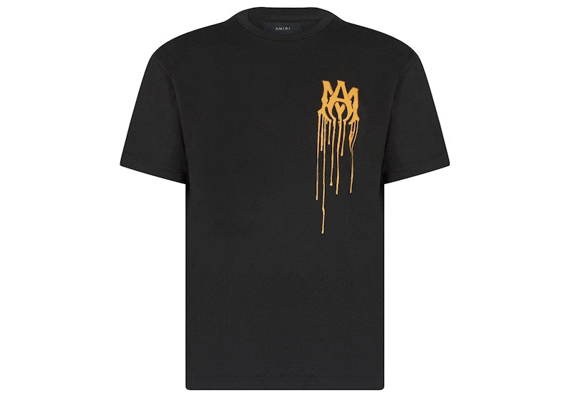 AMIRI Paint Drip AM Logo T-Shirt Black/Orange