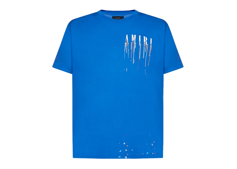 AMIRI Paint Drip Core Logo T-Shirt Blue/White/Multi