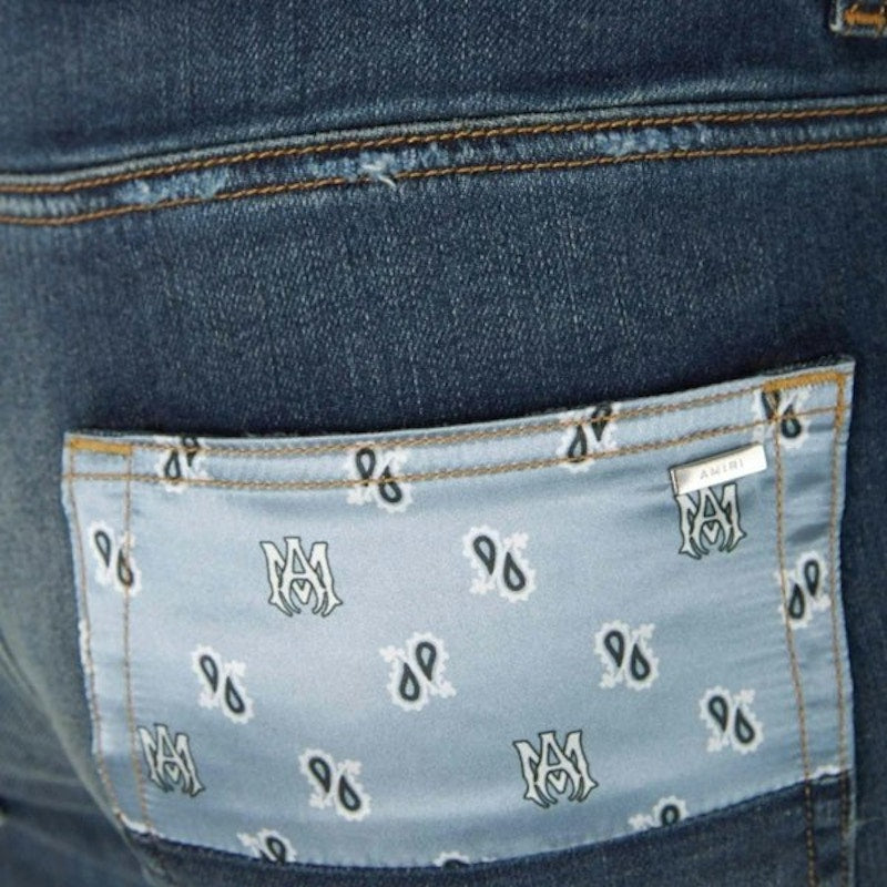 AMIRI Paisley MA Art Patch Jeans Deep Classic