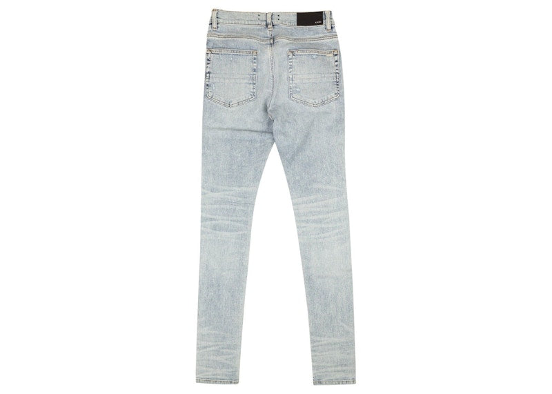 AMIRI Pajama Art Patch Skinny Jeans Blue