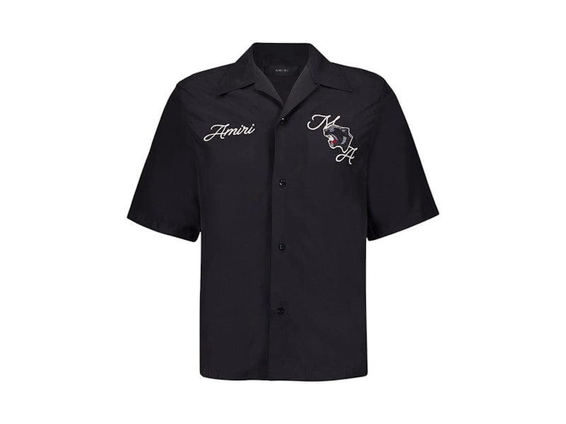 AMIRI Panther Bowling Shirt Black