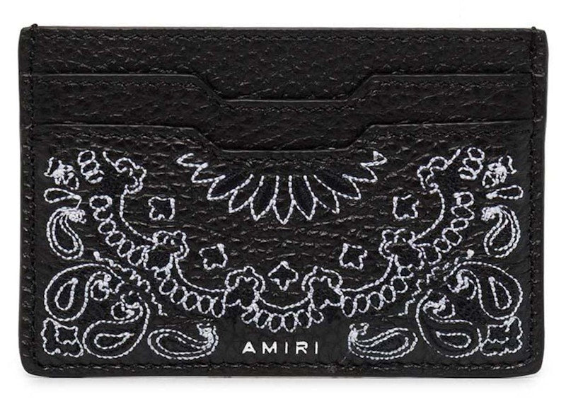 AMIRI Pebbled Bandana Card Holder Black