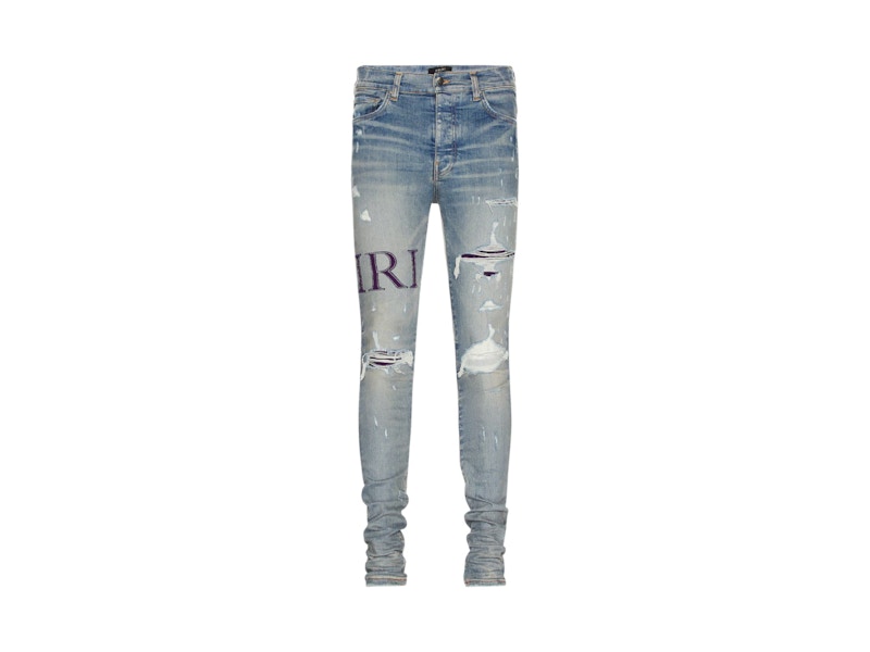 AMIRI Serif Purple Logo Jean Clay Indigo