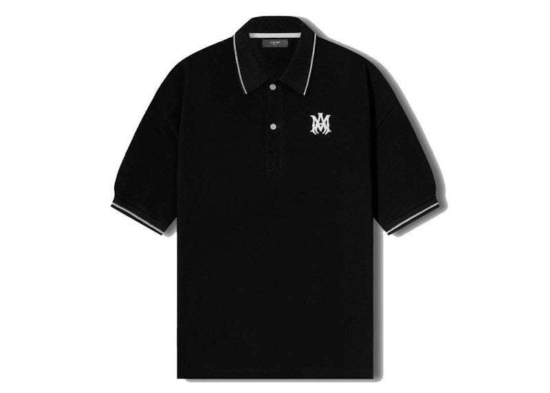 AMIRI Solid Short Sleeve Polo Black
