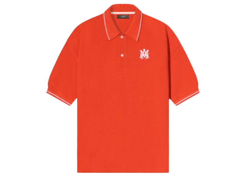 AMIRI Solid Short Sleeve Polo Orange