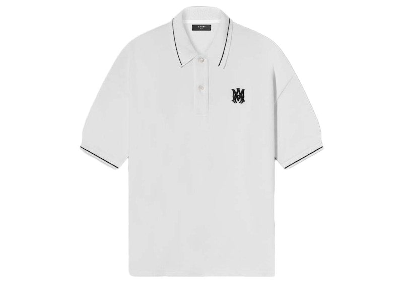 AMIRI Solid Short Sleeve Polo White