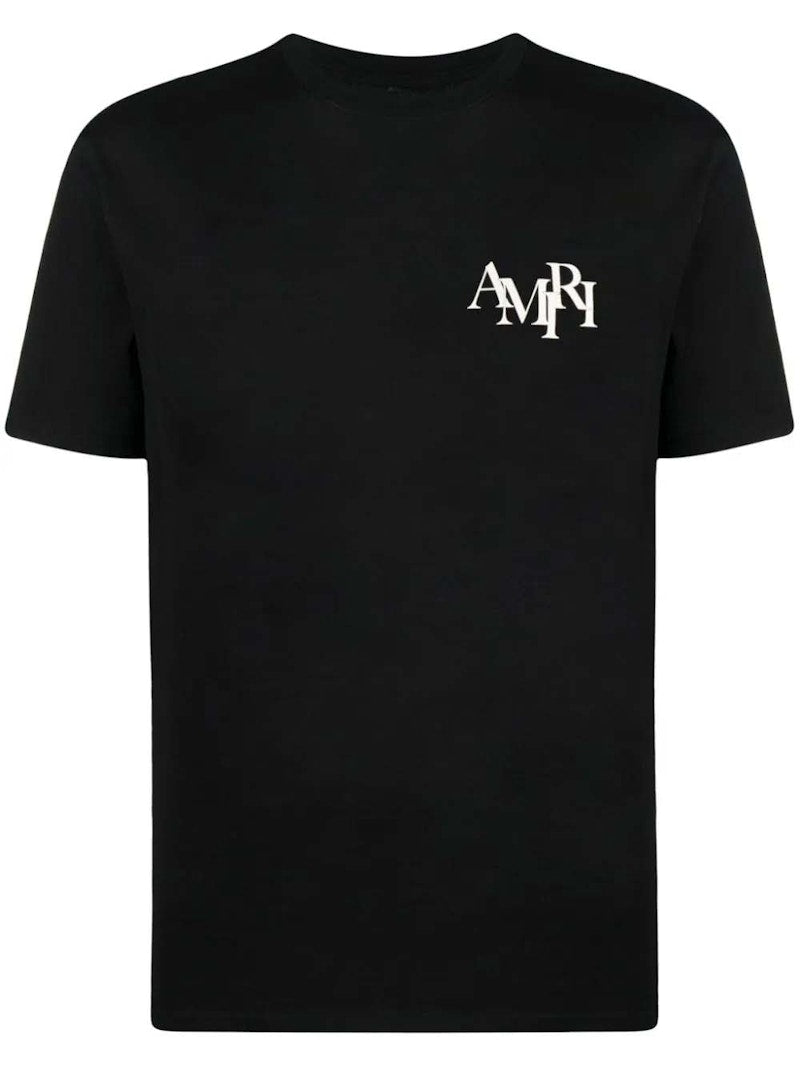 AMIRI Staggered Logo Tee Black