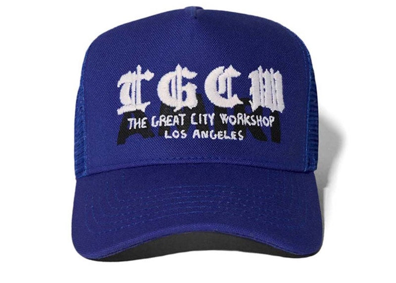 AMIRI T.G.C.W. Trucker Hat Blue