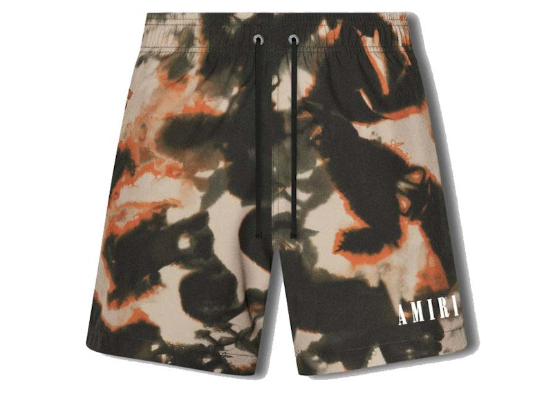 AMIRI Tie Dye Camo Swim Trunk Orange