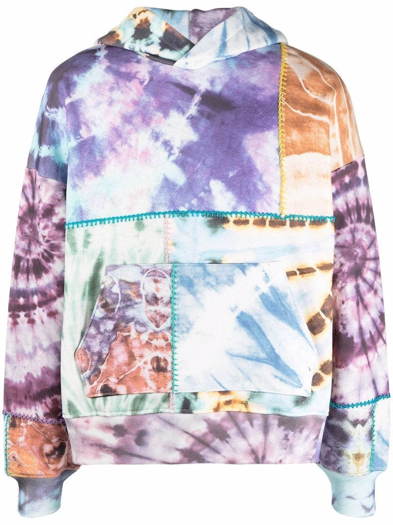AMIRI Tie Dye Patchwork Hoodie Multicolor