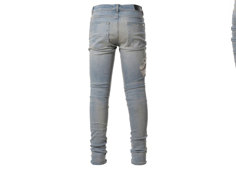 AMIRI Varsity Applique Logo Jeans Clay Indigo