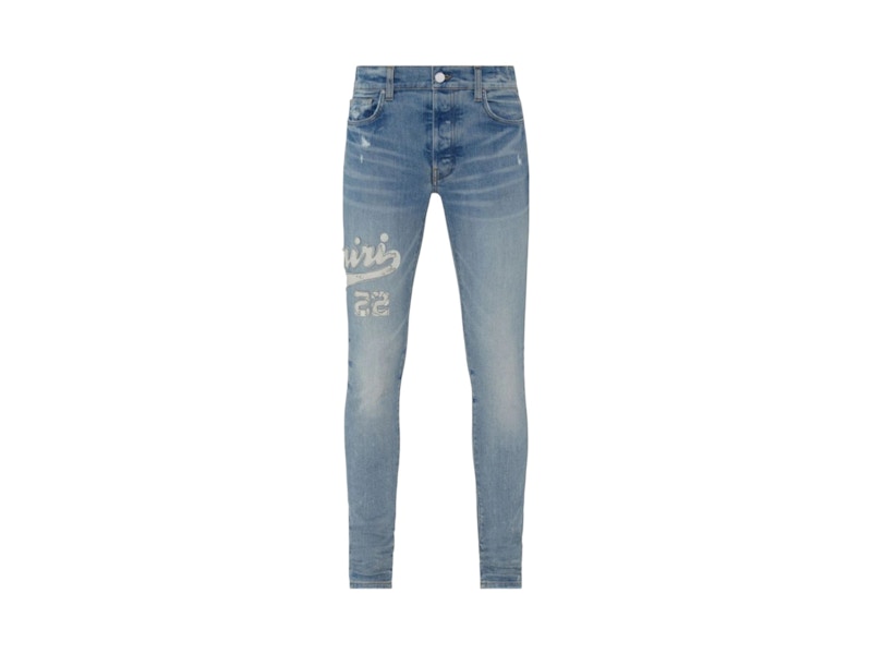 AMIRI Varsity Applique Logo Jeans Clay Indigo