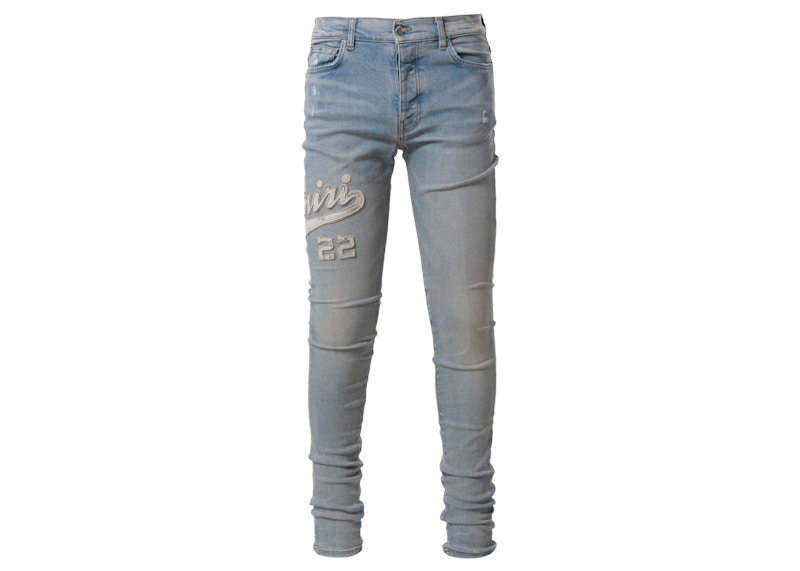 AMIRI Varsity Applique Logo Jeans Clay Indigo