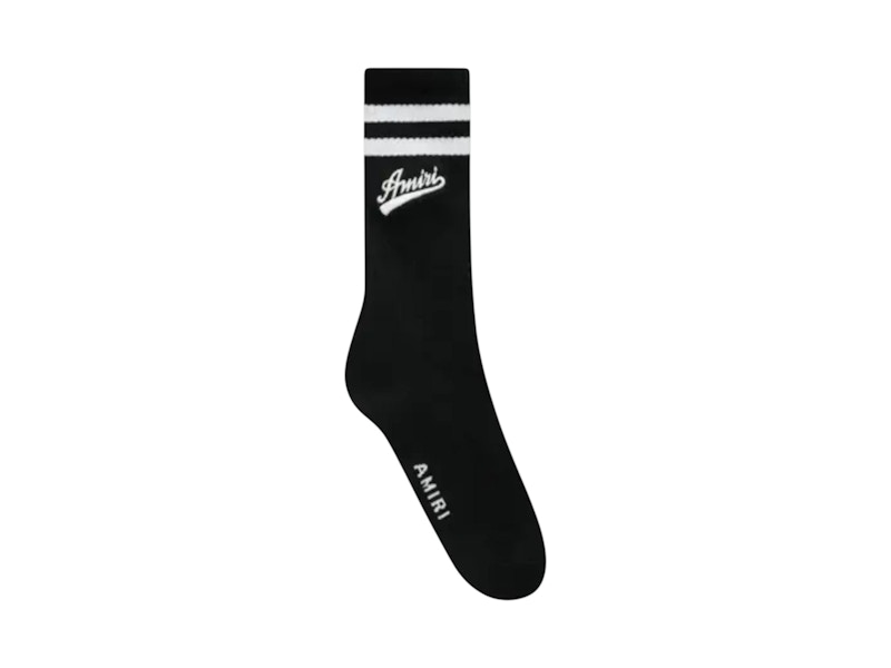 AMIRI Varsity Script Sock Black/White