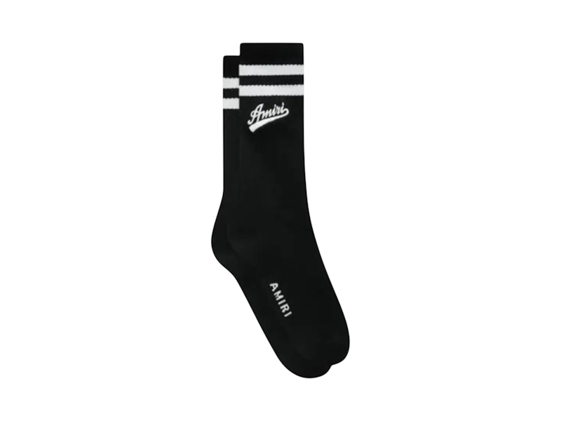 AMIRI Varsity Script Sock Black/White