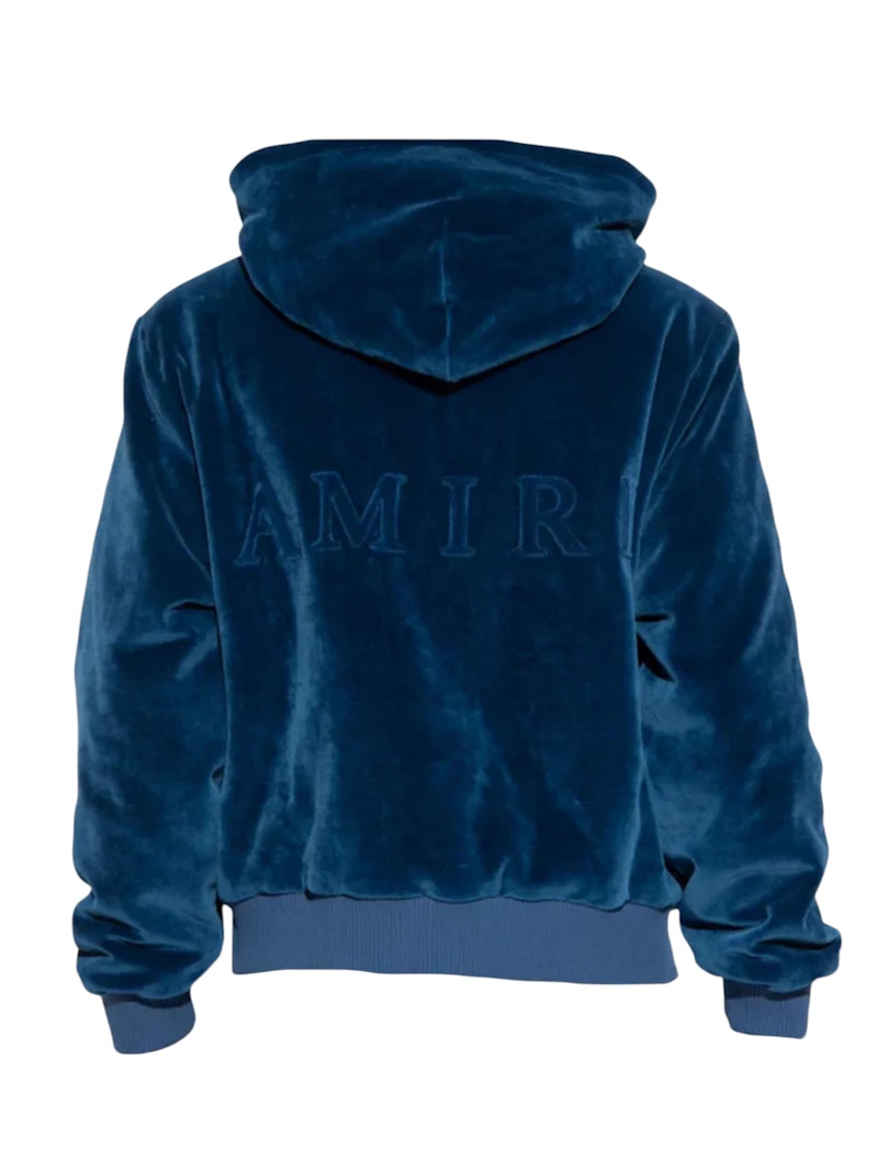 AMIRI Velour Hoodie Blue