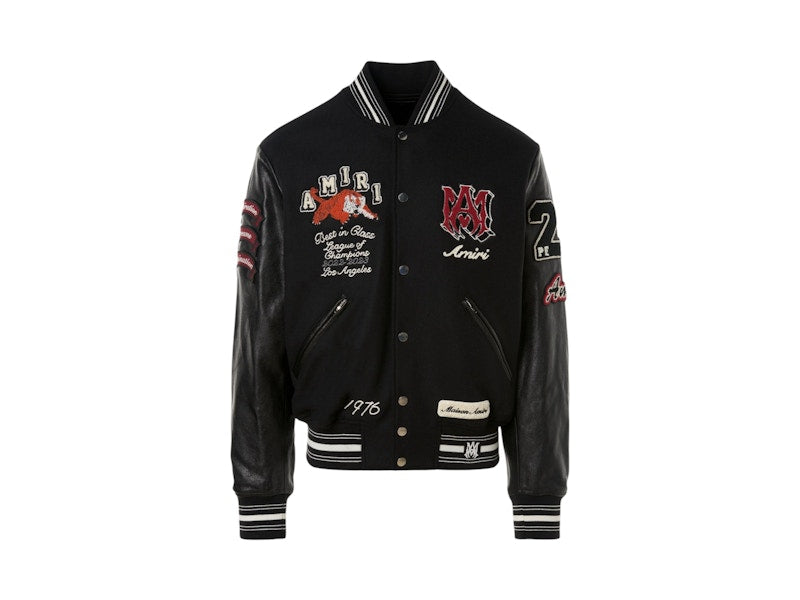 AMIRI Vintage Patch Varsity Jacket Black