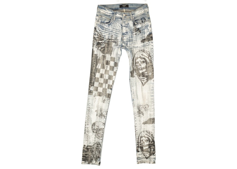AMIRI Wes Lang Sketch Straight Fit Jeans Blue